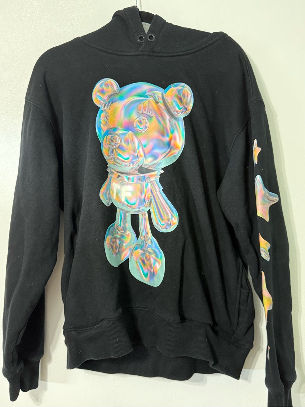 Teddy Fresh Holographic
3D Bear Print Hoodie size small